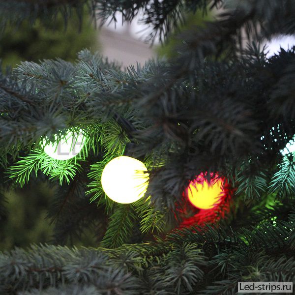 Светодиодная гирлянда LED-шарики, RGB, 5 м, диаметр 50 мм, 40led