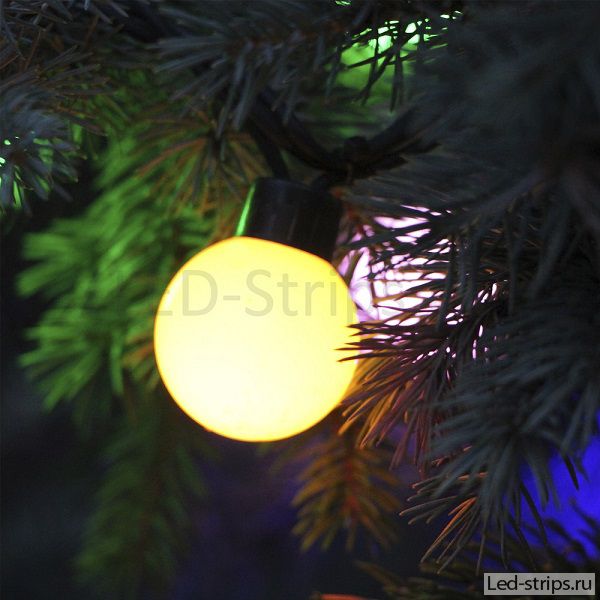 Светодиодная гирлянда LED-шарики, RGB, 5 м, диаметр 37 мм, 40led
