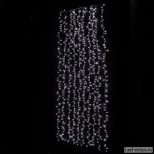 Светодиодная гирлянда «Дождь» с эффектом водопада, 1х3 м, холодный белый
